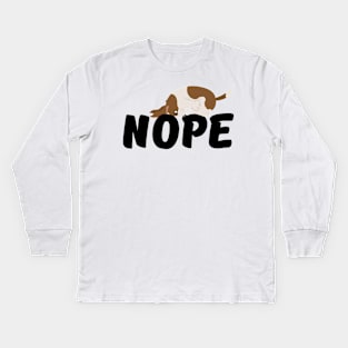 Lazy Basset Hound - Dog Quote Kids Long Sleeve T-Shirt